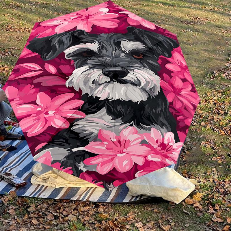 1PC Dog Flowers Automatic Open/Close Umbrella Compact Folding Umbrella with 8-Rib Shaft Lightweight Esign, Highquality Fabric1179A