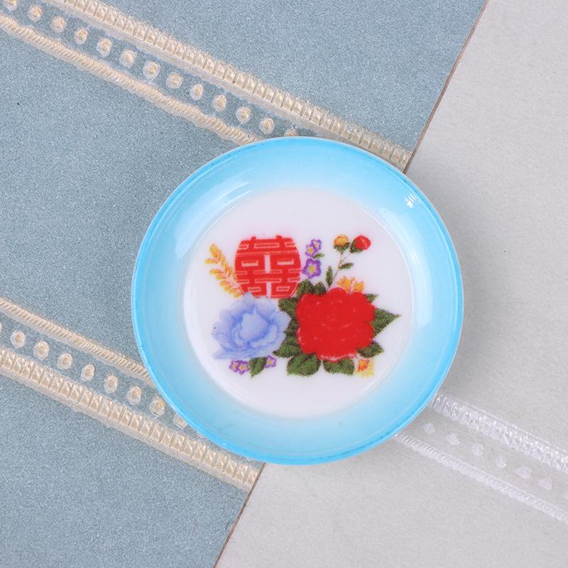 5Pcs Dollhouse Miniature Supplies Chinese Double Happiness Food Plate Miniatures Kitchen Accessory