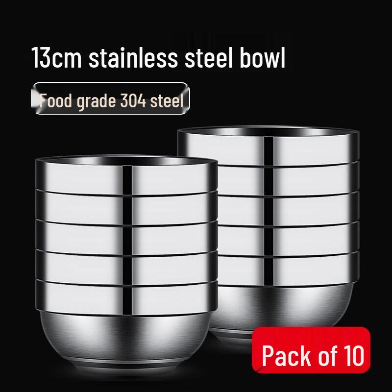 Food-Grade 304 Stainless Steel Double-Layer Insulated Soup Bowl