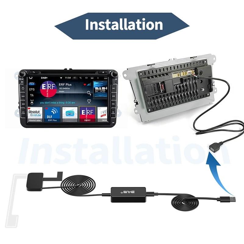 Digital FM DAB Radio Receiver Box for Car Audio Output Enhanced Signal Reception for All Weather Conditions OneSize