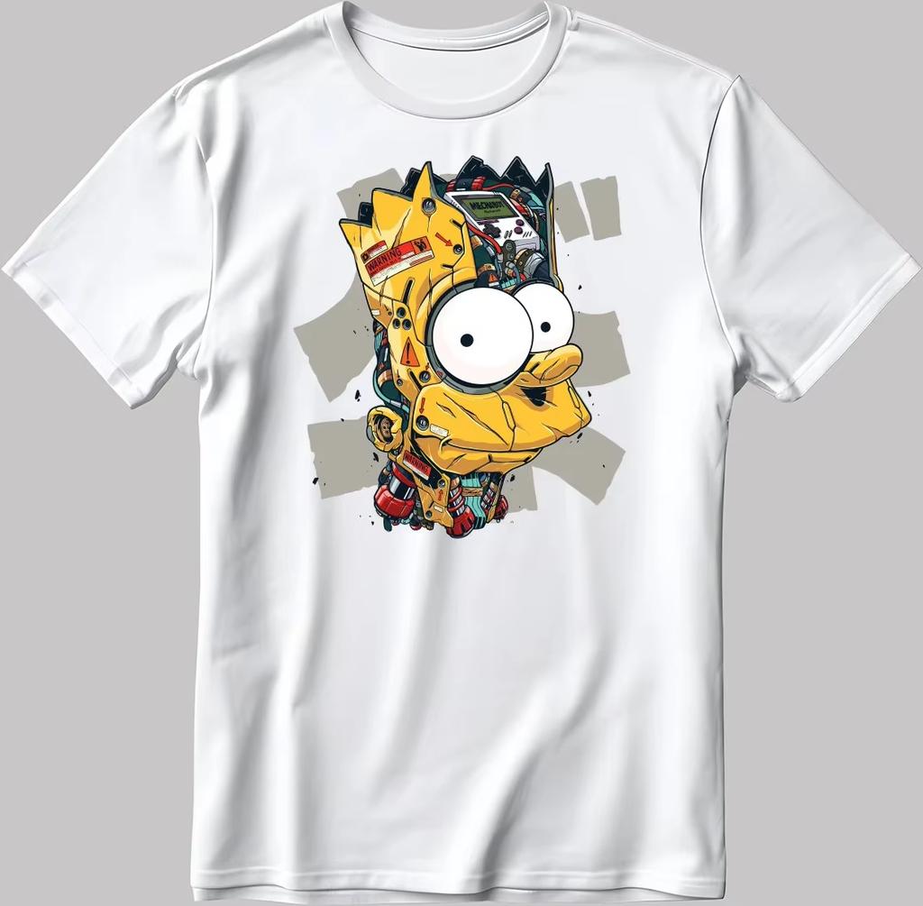 The Simpsons Printed Pure Cotton Tshirt for Men and Women Oversized Cyberpunk Fashion Casual Comfortable Short Sleeved Tees