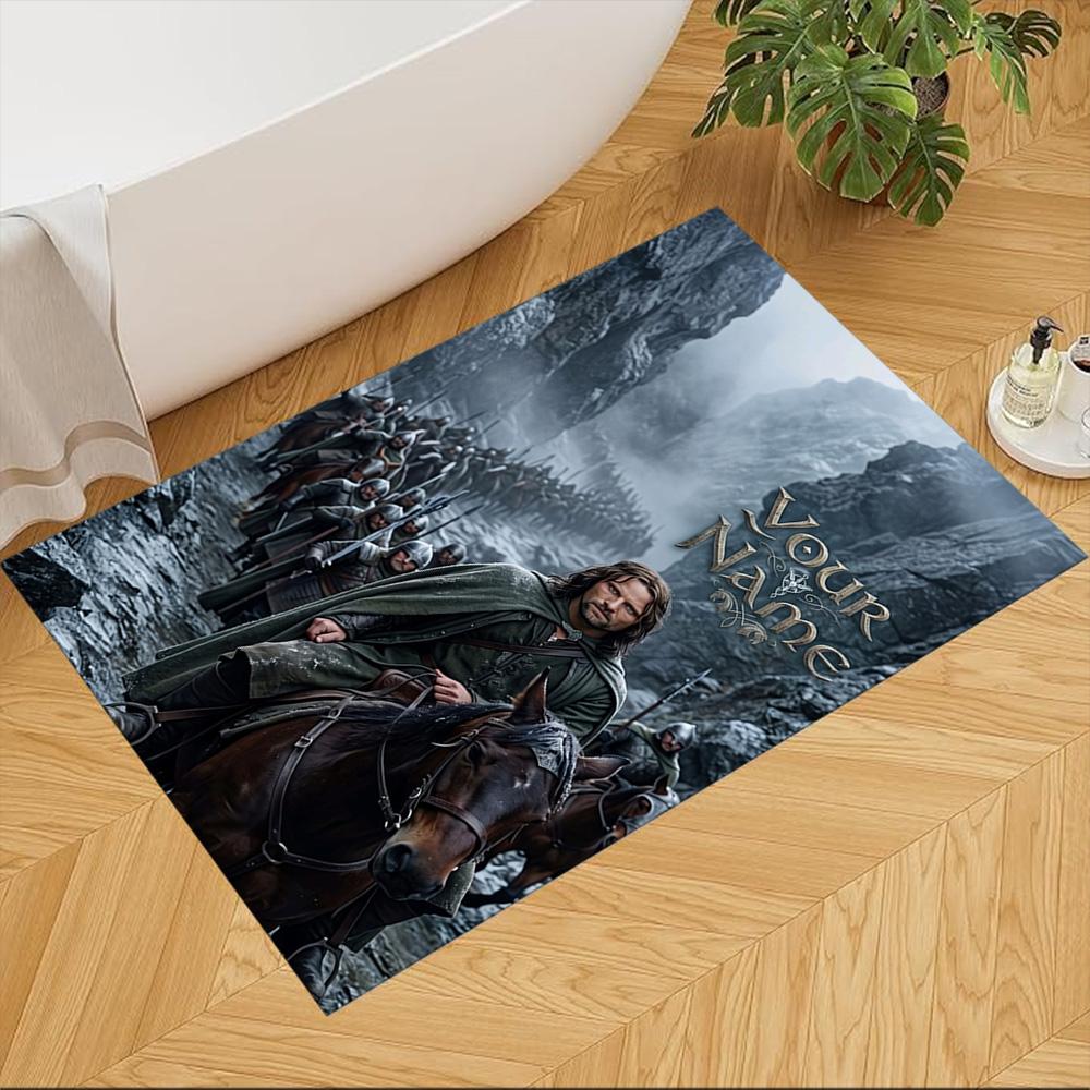 Lord Rings Customized Name Floor Rug Office Rug Design for Balcony Living Rooms Bedrooms Kitchen Antislip Carpet Anime Office Decor