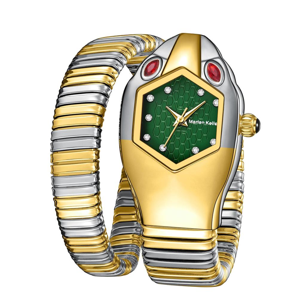 Damen Schlangen Armbanduhr Mode Gold Damen Uhren Luxus Damen Armbanduhren