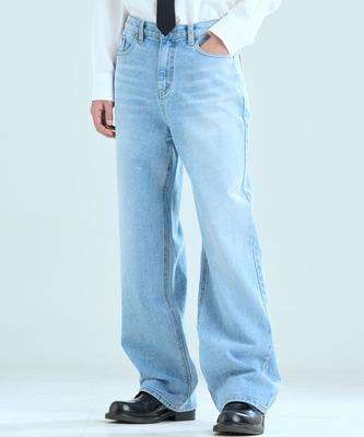 ZPLISH Semi-Wide Pm Denim Pants Light Blue