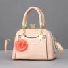 Textured bright leather European and American fashion handbag shoulder bag large capacity messenger bag shell bag dinner bag