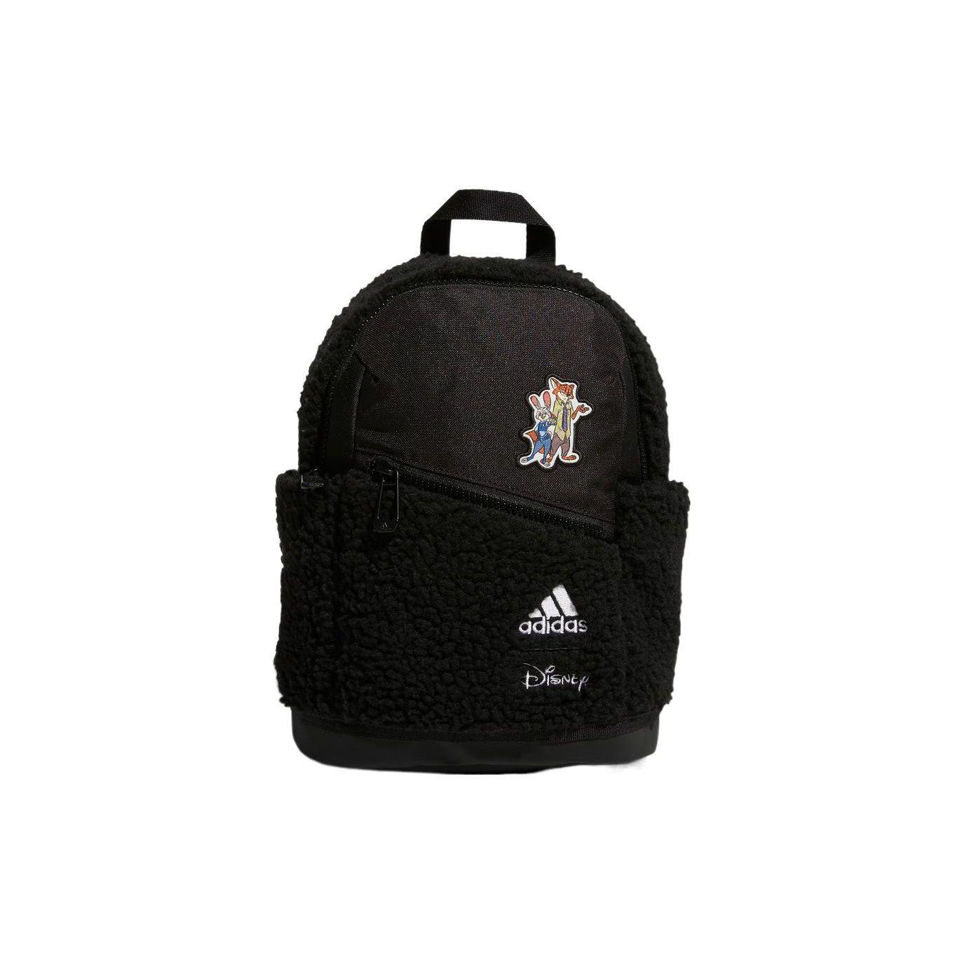 Adidas X Disney Collaboration Sports Casual Logo Zipper Adjustable Shoulder Strap Recycled Polyester Backpack Men Backpack Black BV566 Black