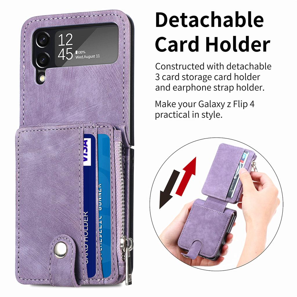 Plain Shockproof Leather Protective Case For Samsung Galaxy Z Flip 4 Flip3 Flip4 Flip 3 5g Phone Accessories Wallet Cover