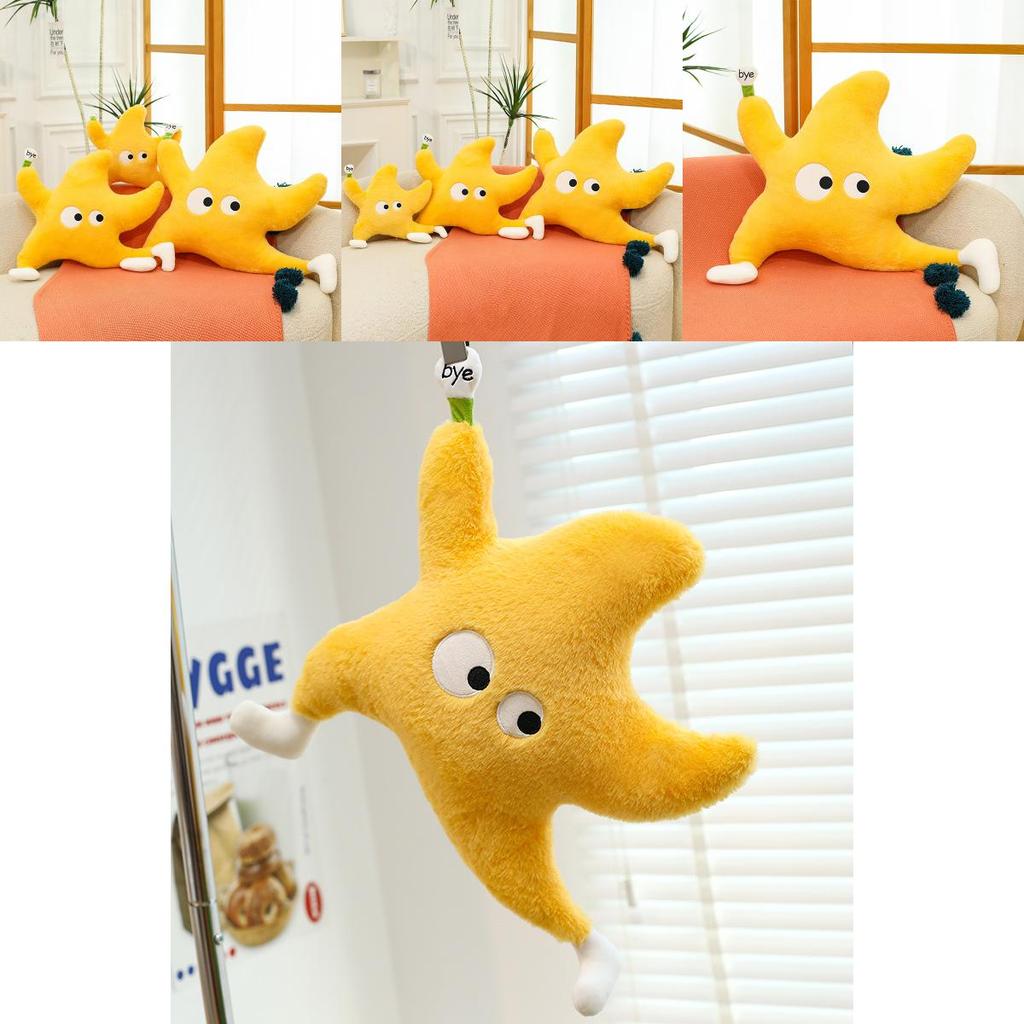 Star Plush Pillow With Running Posture Design For Kids Bed Headboard Decor