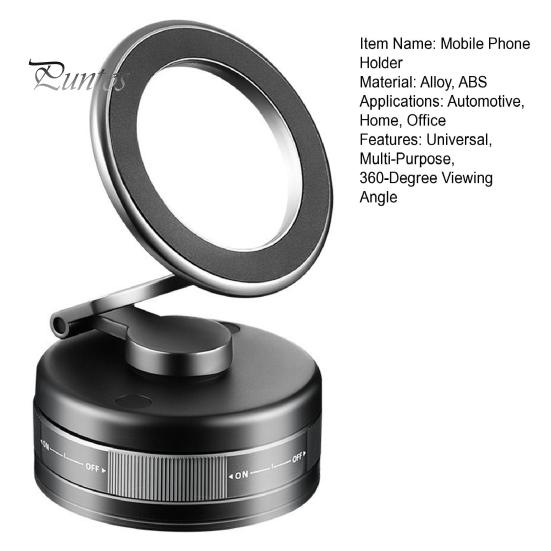 Secure Car Phone Grip Magnetic Vacuum Mount 360 Degrees Rotatable with Strong Suction Dashboard Holder Adjustable Air Vent for Navigation Universal