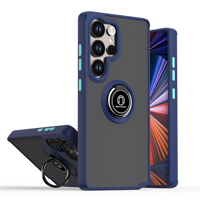Armor Magnetic Ring Bracket Case For Samsung Galaxy S25 Ultra S25+ S 25 Matte Hard PC Back Cover Galaxy S25 Plus S25ultra Funda