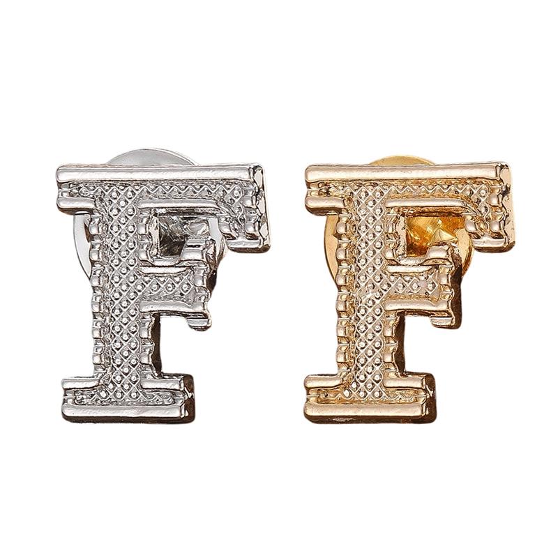 2Pcs New Metal Initial A To Z Pin 26 English Letter Pins Brooches Suit Shirt Badge Lapel Pin Fashion Jewelry For Men Women
