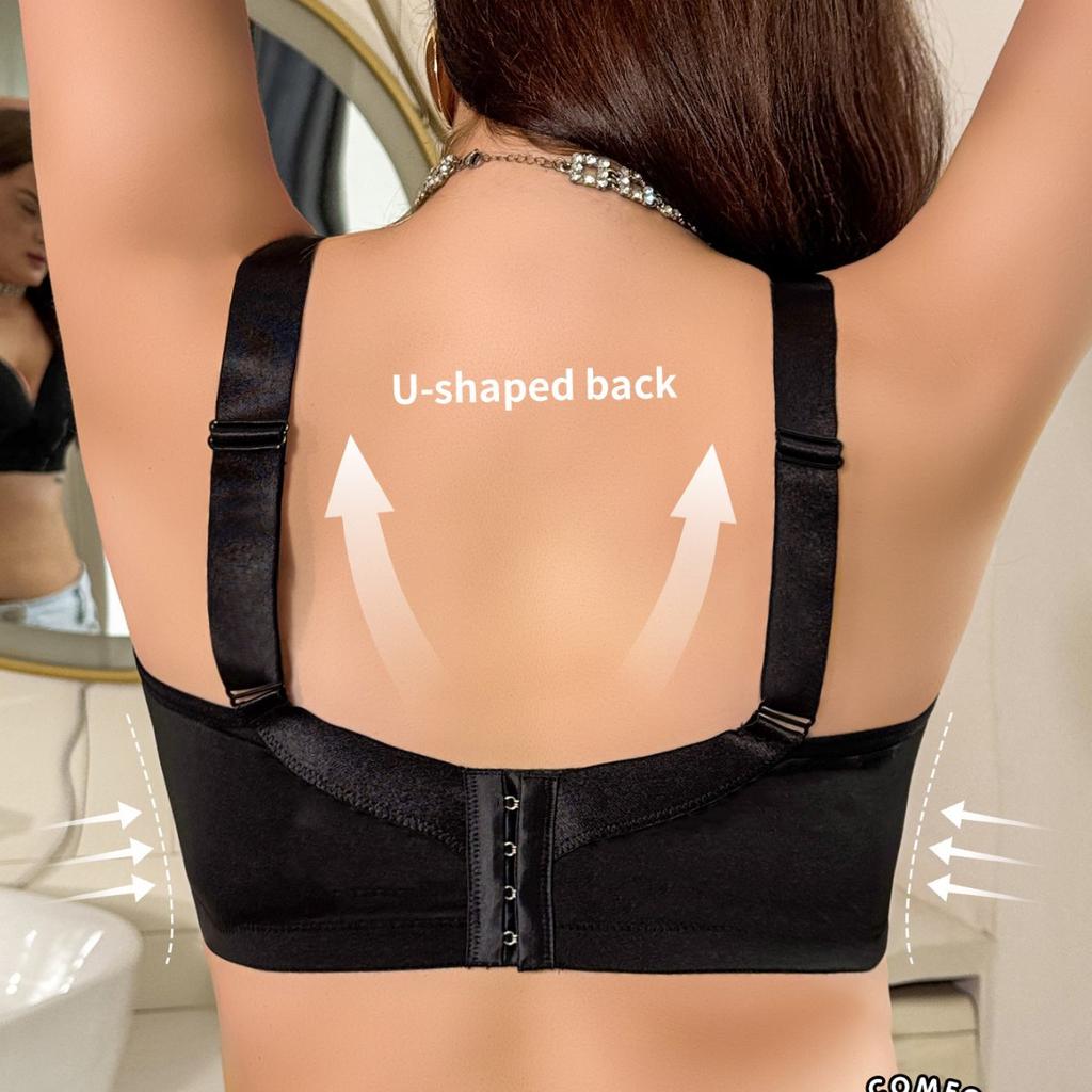 Thin Lifting Seamless Underwear European and American Style Adjustment Bro Large Chest Small Side Breast Bra