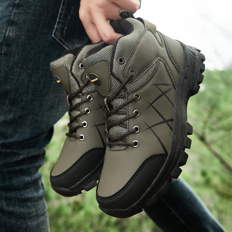 Autumn New Men's Outdoor Leisure High-top Hiking Shoes Hiking Men's Shoes Breathable Tooling Shoes