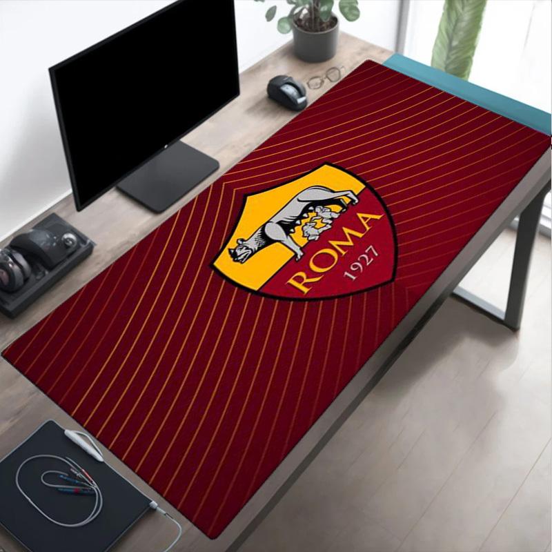 Tappetino per mouse Emblema Football Club Roma, Tappetino per mouse da gioco, Tappetino per tastiera, Decorazione per scrivania per computer portatile, Regalo per tifoso, Regalo di compleanno