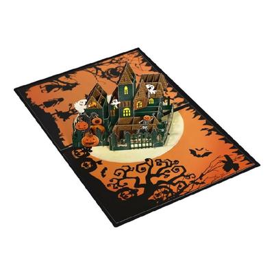 Halloween Celebration 3D Castles Card Halloween 3D Castles Greeting Card Personalized Paper Craft for Special Festival
