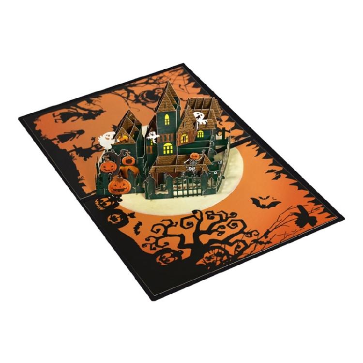 

Halloween Celebration 3D Castles Card Halloween 3D Castles Greeting Card Personalized Paper Craft for Special Festival