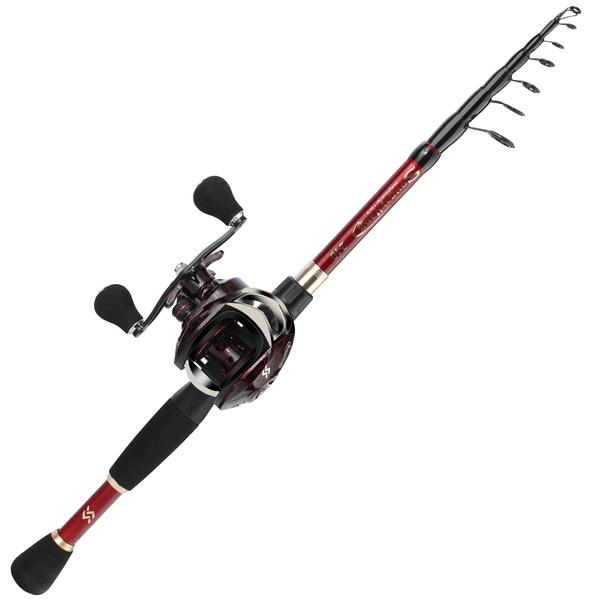 SOUGAYILANG Fishing Rod Reel Combos 1.8m-2.4m Telescopic Fishing Rod and 18+1BB Casting Fishing Reel for Carp Fising Tools