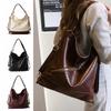 PU Leather Student Tote Bag Retro Shopping Handbag All-Match Women's Shoulder Bag Student Class