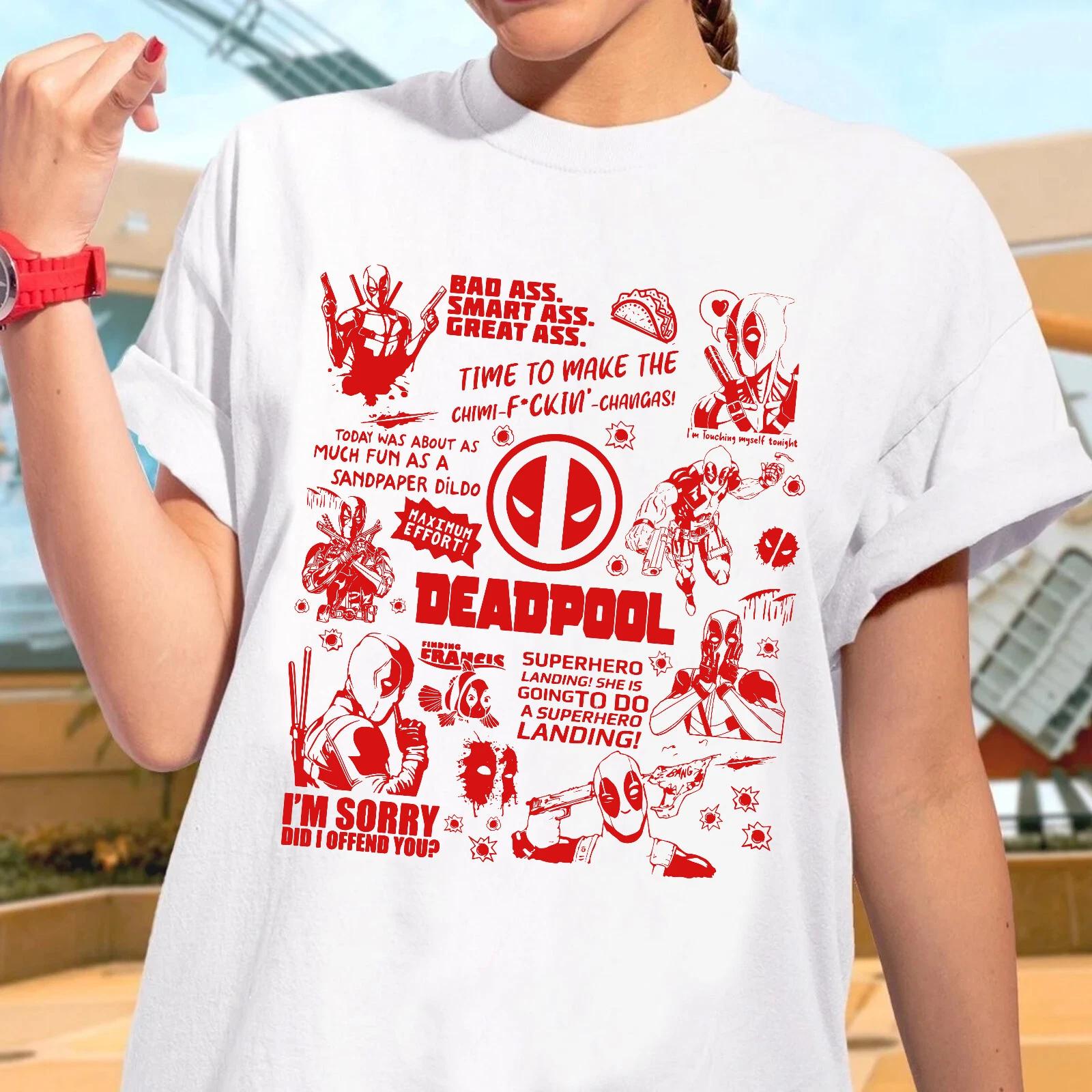 Deadpool 3 Doodle Ar100% Cotton T-shirt Mens Tees Top Deadpool Wade Wilson Unisex Adult Kid Shirt 800118 S