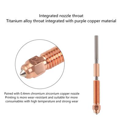 K1C Univerzální měděno-titanová tryska s vysokým průtokem, vylepšená 0,4 mm rychloupínací tryska pro Creality K1 Max K1C Ender-3 V3