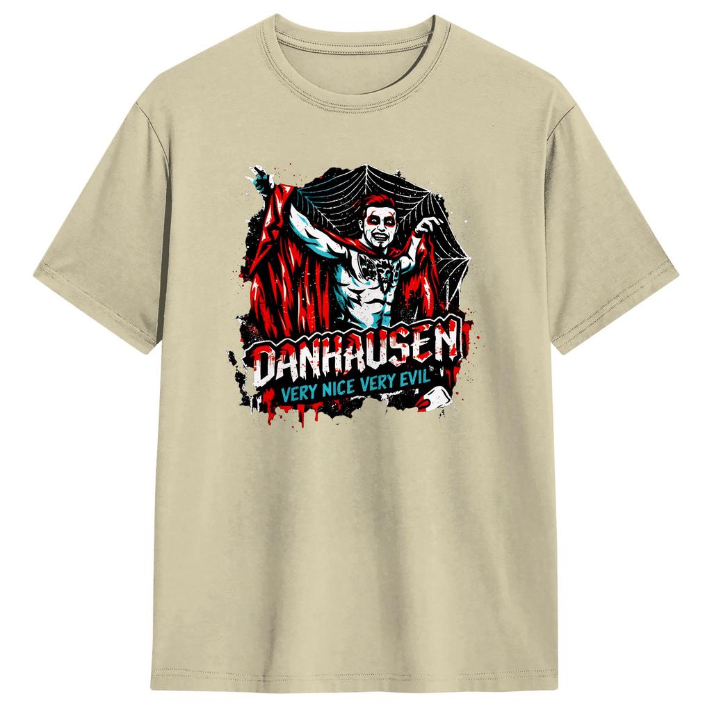 Mens Very Nick Very Evil Danhausen Wrestling T Shirts 100 Cotton Tops Fashion Short Sleeve Crew Neck Tee Shirt Summer TShirt