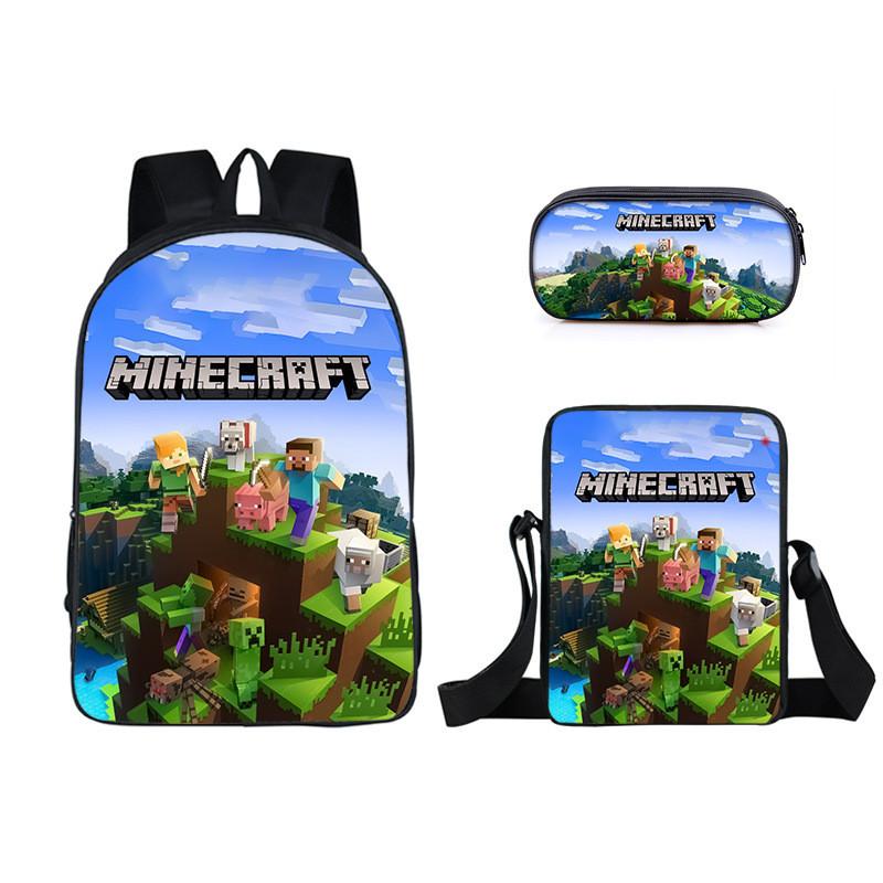 Minecraft Cartoon Game Character Printed Children Large Capacity Backpack