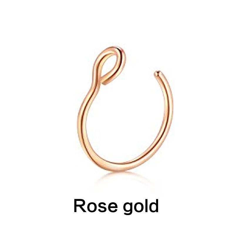 Clip On Fake Nose Ring 316L Stainless Steel Nose Stud Hoop Non Piercing Body Jewelry Nose Clip Non Piercing Nose Ring for Women