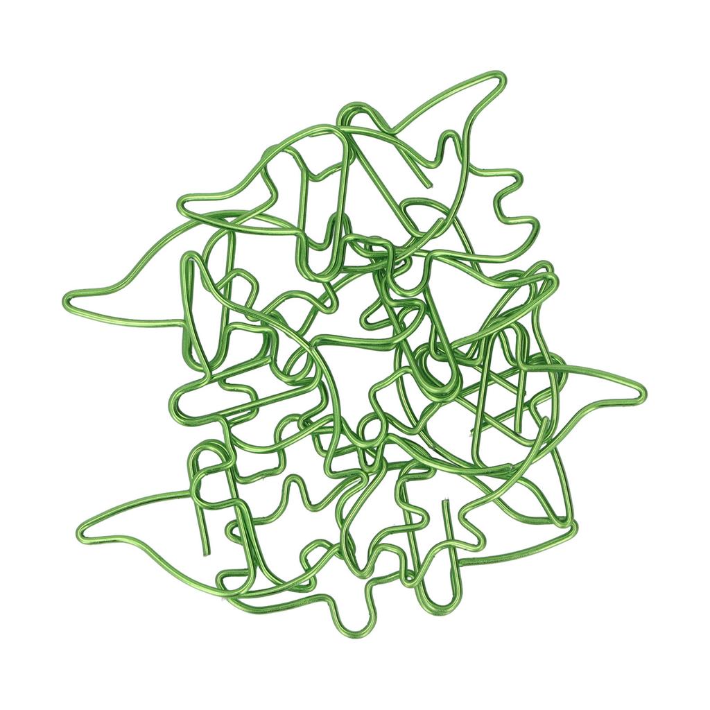 100 Pcs Shaped Paper Clips Cyan Triceratops Shape Metal Portable Electroplating Process Office Clips