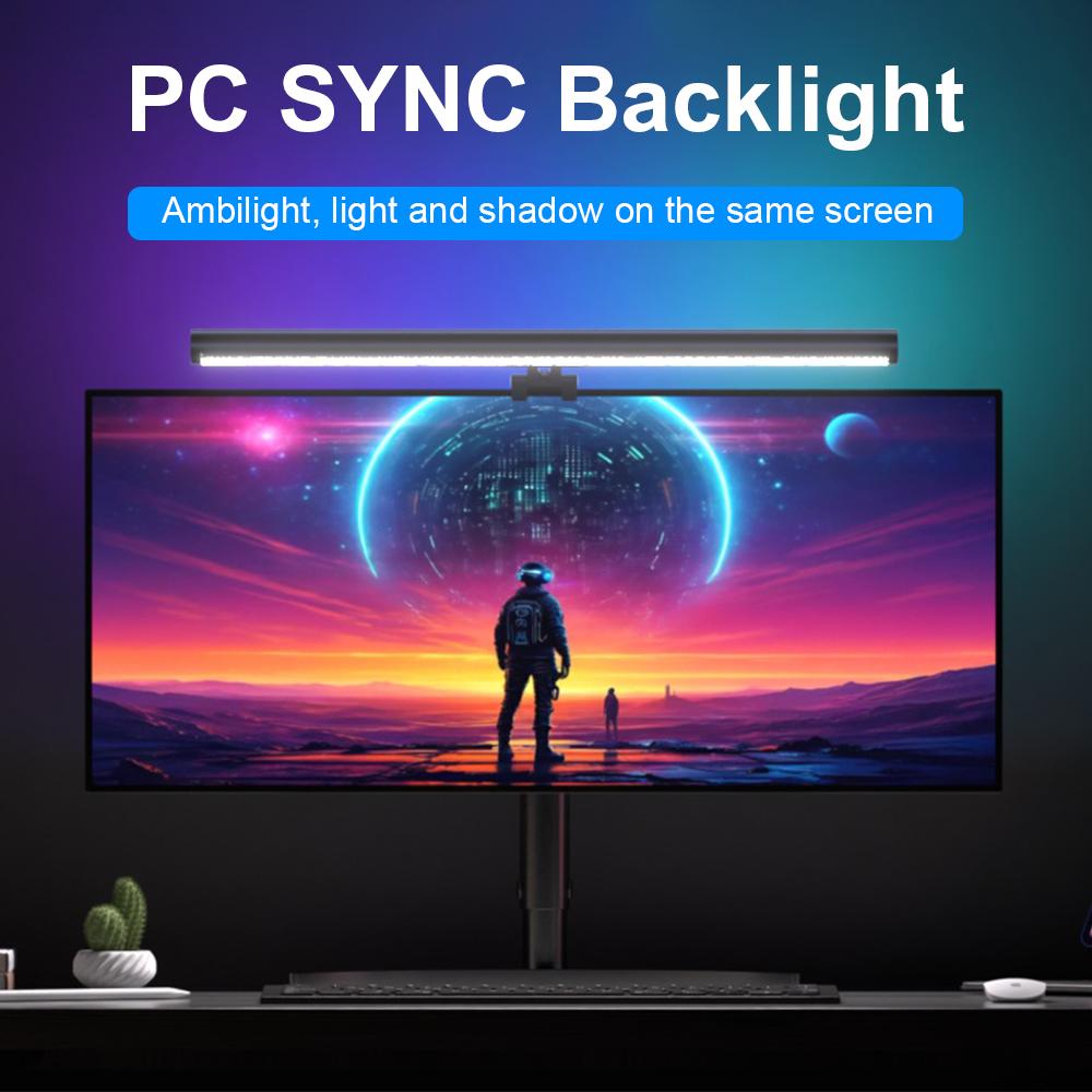 RGB Computer Monitor Light Bar USB Reading Desk Lamp LED Screen Hanging Light Eye Caring Dimming Color Temperature Home Office
