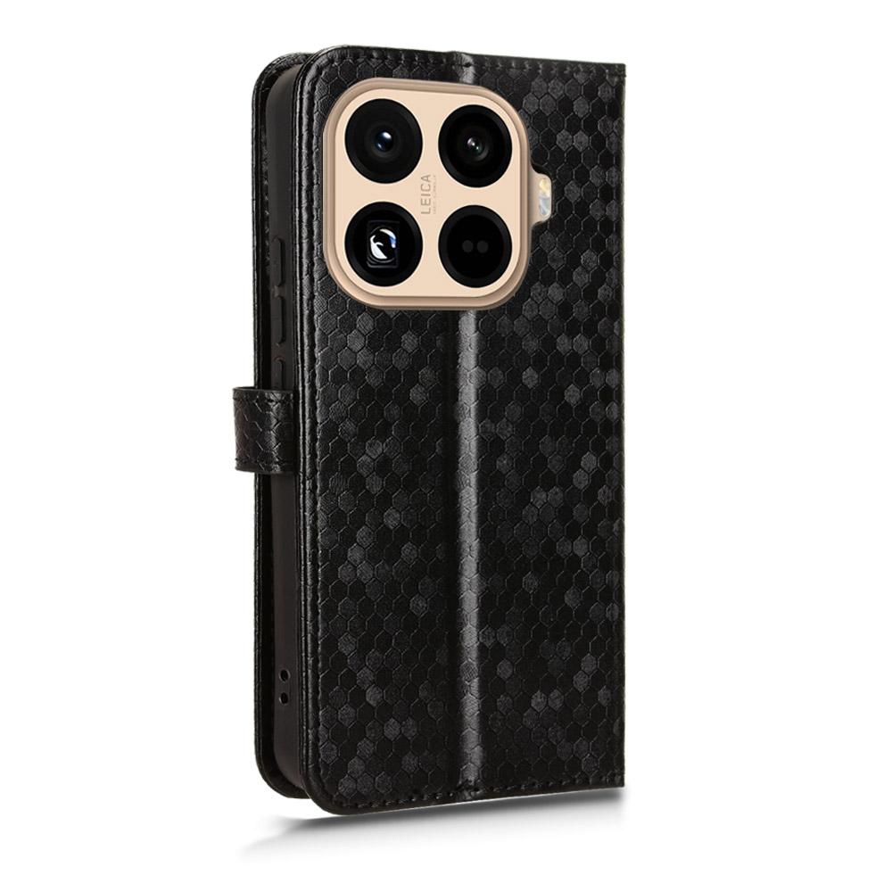 For Xiaomi 15T Pro Wallet Case Dot Pattern Imprint PU Leather Phone Cover with Wrist Strap