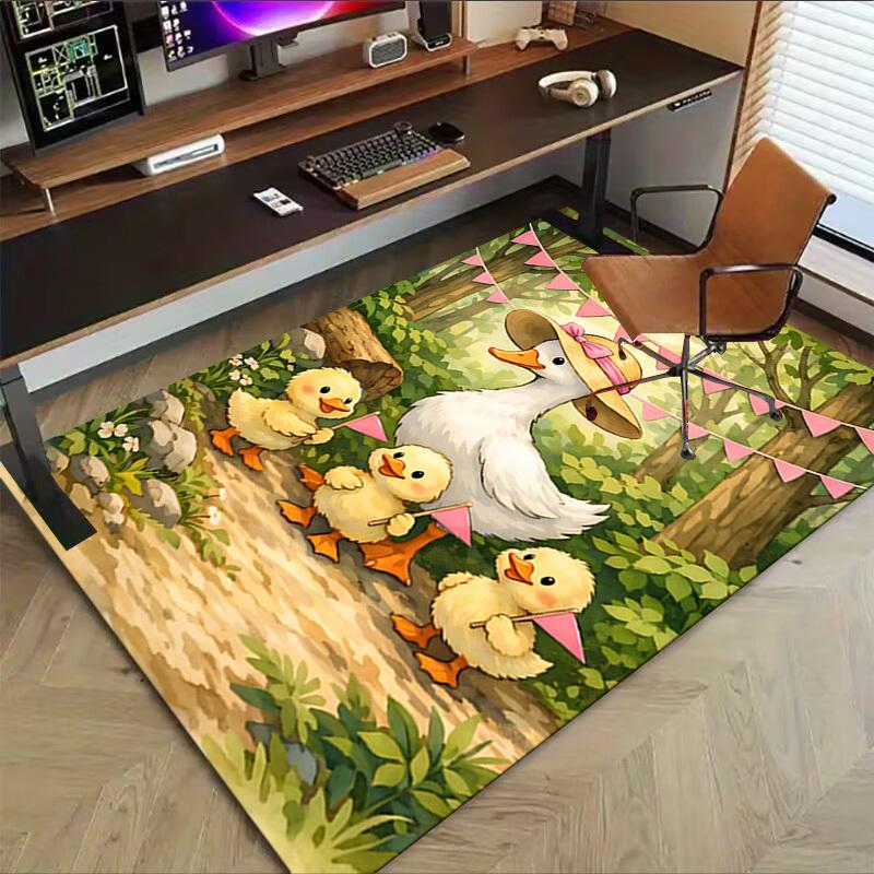 1PC Ducklings Forest Non-Slip Floor Carpet Compatible for Office&Living Room&Bedroom&Dining room - Flat - Weave Machine-S0367