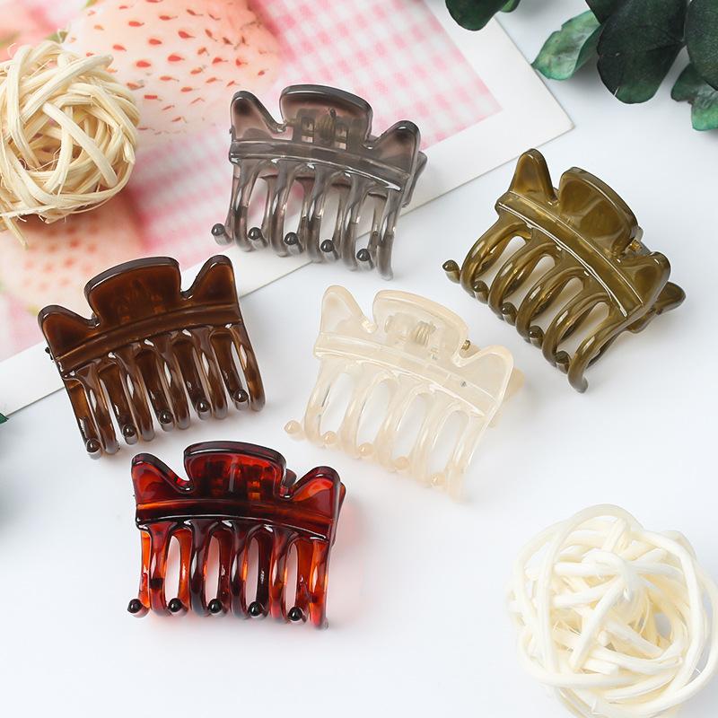

5pcs Mini Hair Claw for High Ponytail, Side Clip with Simple Matte Shine Top Clip for Braided Hair, Trendy Style