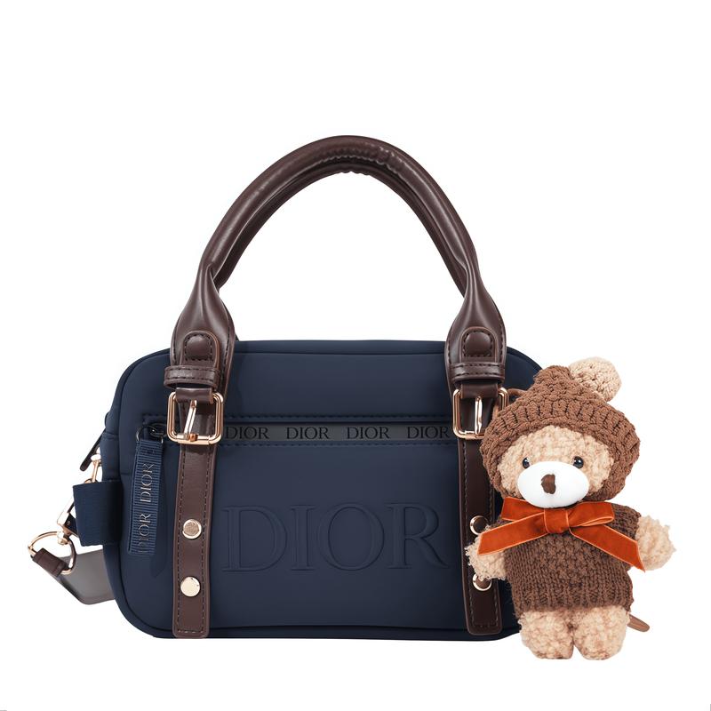 DIOR Bag [Customized Cosmetic Bag] Bear Paradise Simple Niche High-end Trend Commuting Exquisite Fashion Versatile Classic Space Cotton Storage белый