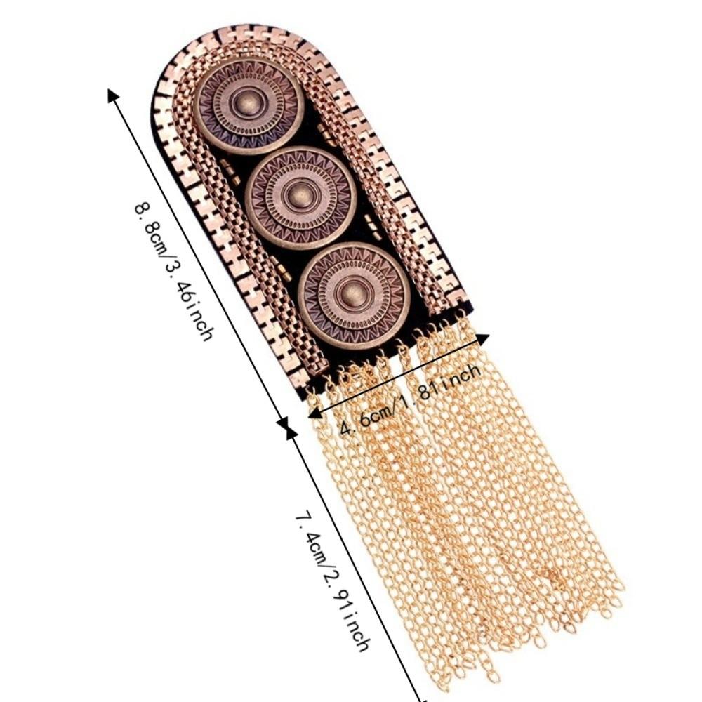 Vintage Alloy Shoulder Epaulets Decorative Chain Tassel Shoulder Board DIY Retro Clothing Accessories Party Performance
