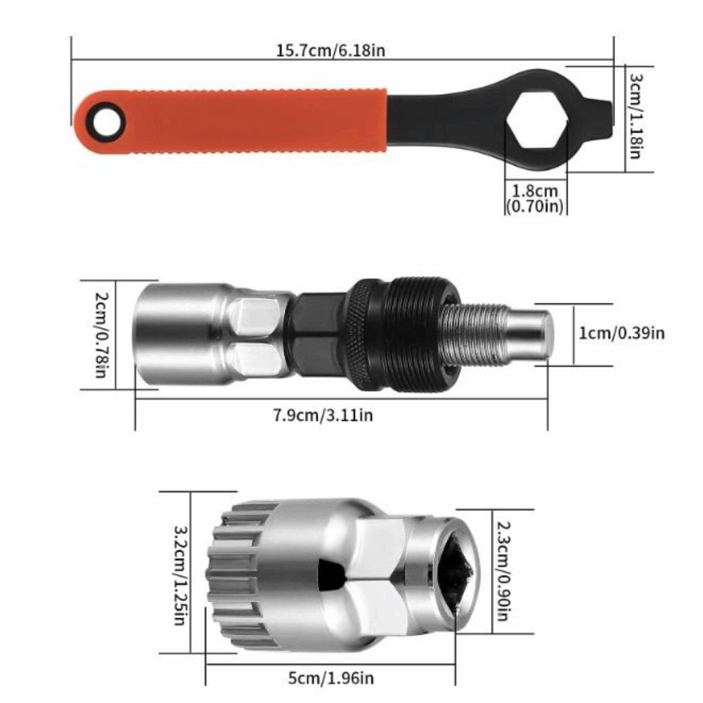 Multi-Function Bike Crank Extractor Crank Removal Tool Set  for Bike Repair