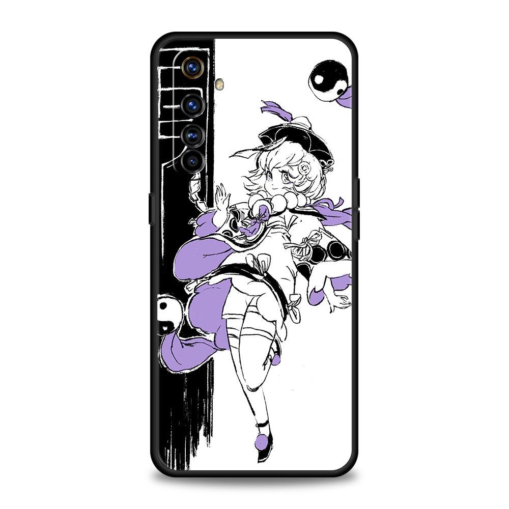 

Genshin impact черный и белый для Realme 9i роскошный чехол для телефона 9 8 5G GT2 7 6 Pro Plus 8i C21 C3 C11 C25 черный силиконовый чехол Realme C3