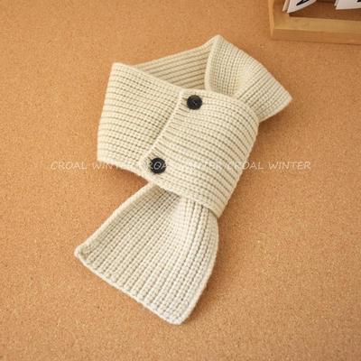 Kids' Cute Korean-Style Knitted Button Scarf - Warm Autumn Winter Accessory for Boys and Girls