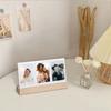 Clear Acrylic LED Light Photo Frame Wooden Base Tabletop Photo Display Rack Photo Holder  Table Top