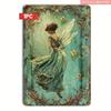Metal Wall Poster Fairy Glowing Wings Vintage for Living Room