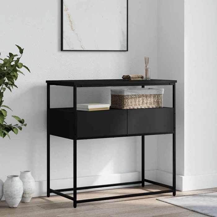 VidaXL Console Table Black 75x40x75 Cm Engineered Wood 834155