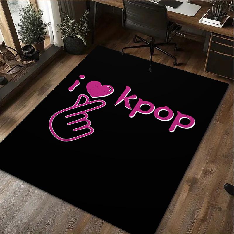 1Pc K Pop Print Rug - Home Decoration Carpet For Living Room Bedroom Flooring Computer Chair Area Rug