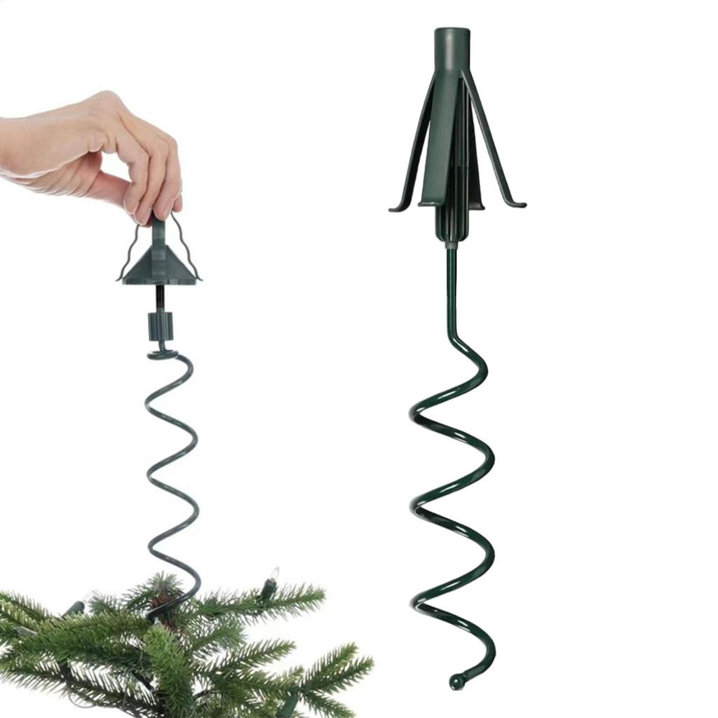 Christmas Tree Topper Stand Sturdy Spiral Holder Twist On Tree Topper Supporter Replacement for Home Indoor Outdoor Xmas Party
