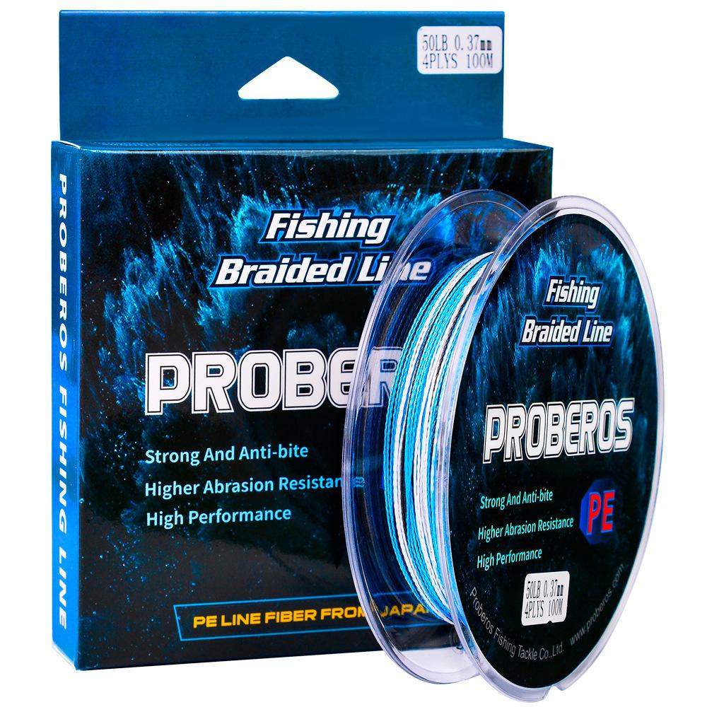 Braided Fishing Line 4 Strands Camouflage Green Blue Line 100m Pe Strong 4 Weaves Braided Fishing Ropes (Blue,100m&1.5) синий