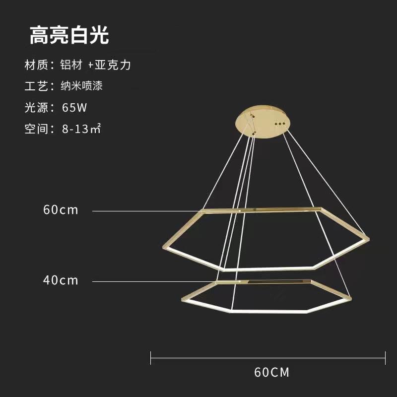 Minimalist Light Luxury Living Room Chandelier Villa Duplex Building Pendant Lamp LED Restaurant Stainless Steel Hanging Fixture