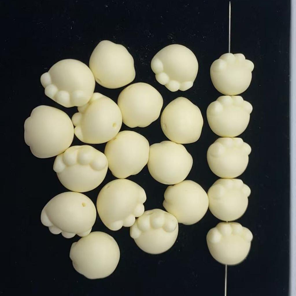 10Pcs, Plastic Beads 15×17mm, Handmade Cat’s Paw Shape Beads for Jewelry Making DIY Necklaces, Bracelets and Hair Accessories