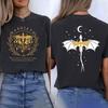 Fourth Wing Double-Sided T Shirts Basgiath War College T-Shirt Unisex Short Sleeve T-shirts Women's Vintage Tee Bookish Gift