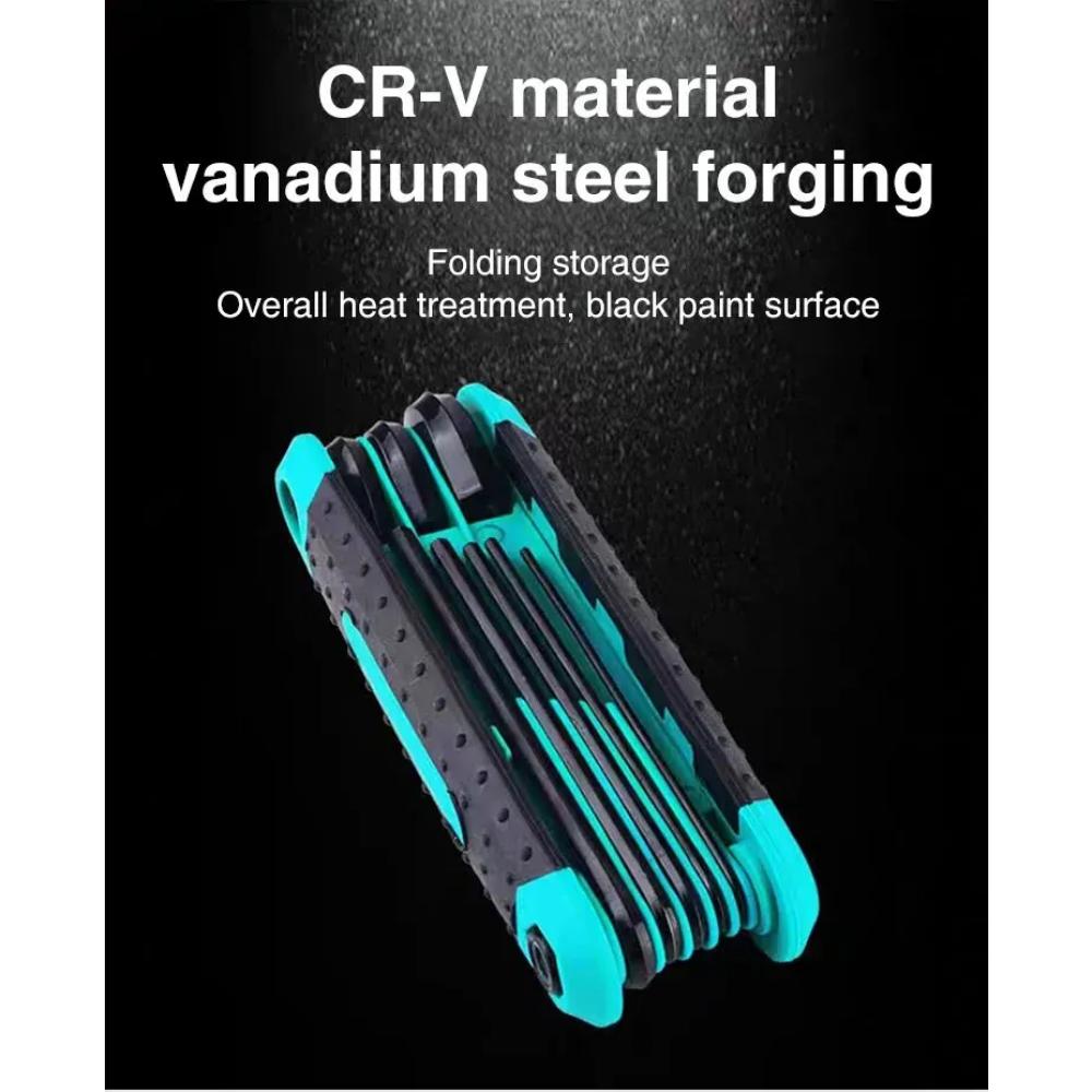 Portable Folding Socket Wrench Set Mini Inner Hexagon Socket Wrench Metric Multi-functional Household Outdoor Repair Tool