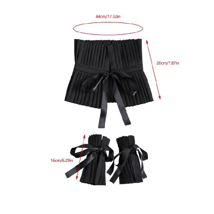 Fashion Spread Lapel Detachable Layered Gothic Collar European Design For Dresses Blouses Effortless Tie