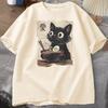 Funny Cat RaUnisex Graphic Tee Japanese Kawaii Anime Cat TShirt Cotton Short Sleeve Oversized Loose Short Sleeve Tee Streetwear