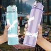 1PC Book White Dragon Silhouette 750ml Color Plastic Sports Water Bottle Leakproof Flip Straw Lid Suitable for Sports Office Home Use